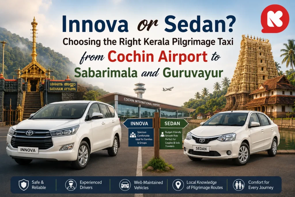 Innova or Sedan? Choosing the Right Kerala Pilgrimage Taxi from Cochin Airport to Sabarimala and Guruvayur