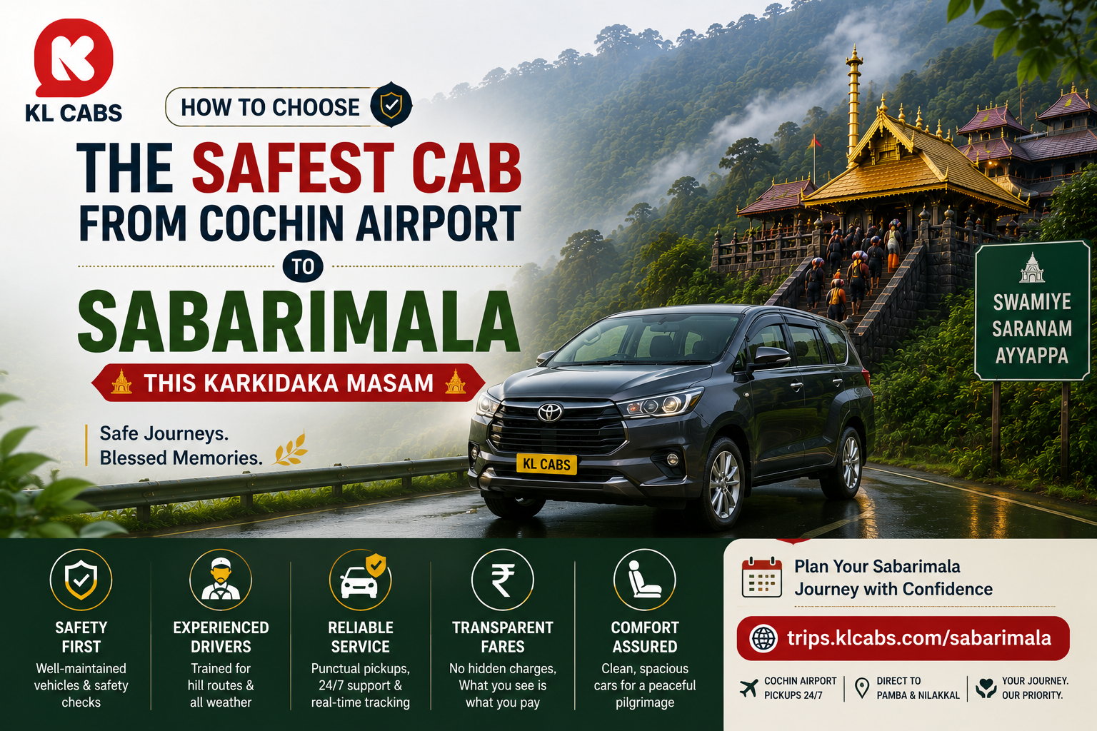 How to Choose the Safest Cab from Cochin Airport to Sabarimala This Karkidaka Masam